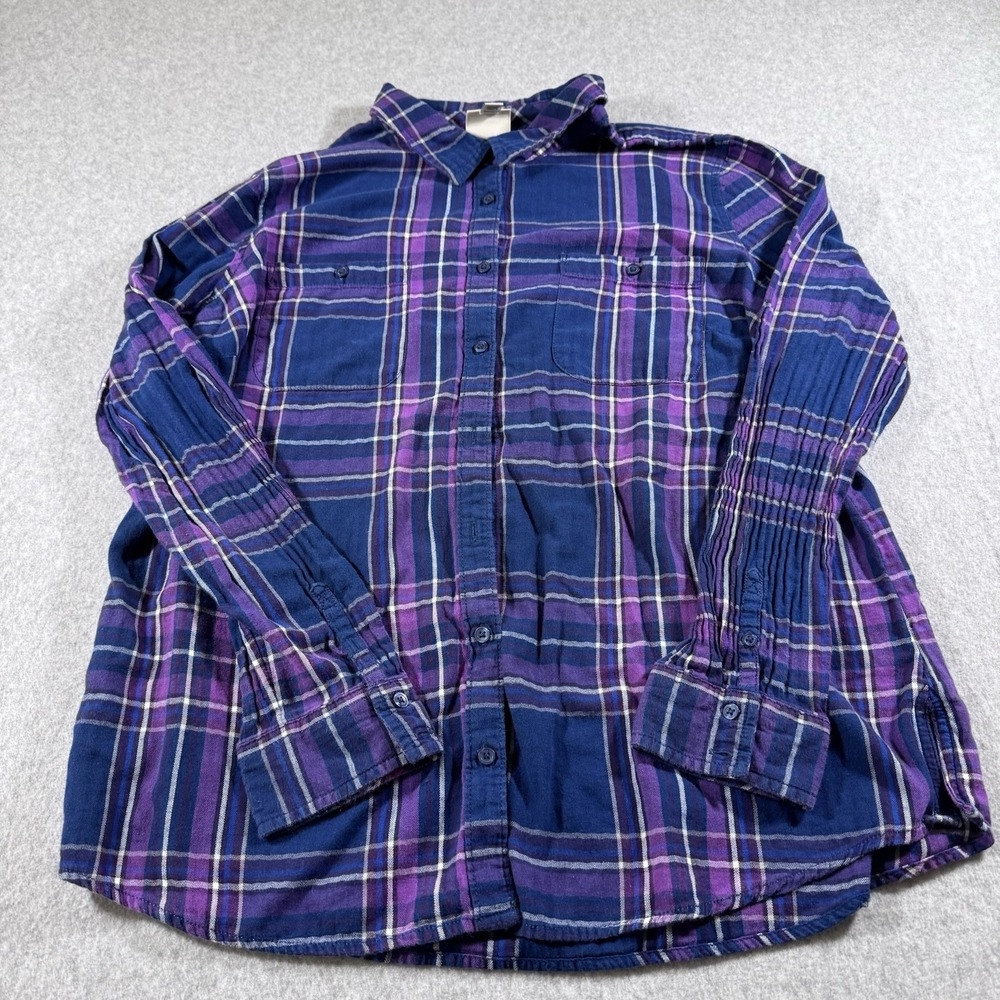 St John's Bay Women's Long‎ Sleeve Button Up XL 100% Cotton